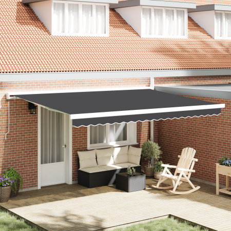 Toldo retráctil manual Antracita 450x300 cm de , Toldos - Ref: Foro24-3330867, Precio: 502,09 €, Descuento: %