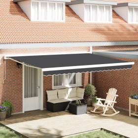 Marquesina Retráctil Automática Antracita 450x300 cm de , Toldos - Ref: Foro24-3330868, Precio: 617,34 €, Descuento: %
