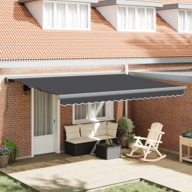 Toldo Retráctil Manual Antracita 450x300 cm de , Toldos - Ref: Foro24-3330869, Precio: 594,21 €, Descuento: %