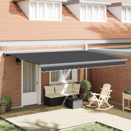 Toldo Retráctil Manual Antracita 450x300 cm de , Toldos - Ref: Foro24-3330869, Precio: 594,21 €, Descuento: %