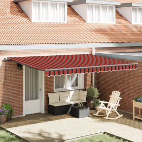 Toldo Retráctil Manual Naranja y Marrón 450x300 cm de , Toldos - Ref: Foro24-3330879, Precio: 364,51 €, Descuento: %
