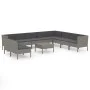 11-piece garden furniture set and gray synthetic rattan cushions by vidaXL, Garden sets - Ref: Foro24-3094474, Price: 888,25 ...
