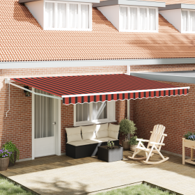 Toldo retráctil automático Naranja y Marrón 450x300 cm de , Toldos - Ref: Foro24-3330884, Precio: 387,97 €, Descuento: %