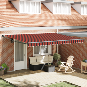 Toldo Retráctil Automático Naranja y Marrón 450x300 cm de , Toldos - Ref: Foro24-3330886, Precio: 404,19 €, Descuento: %