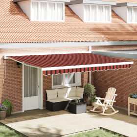 Toldo Retráctil Automático Naranja y Marrón 450x300 cm de , Toldos - Ref: Foro24-3330888, Precio: 609,89 €, Descuento: %