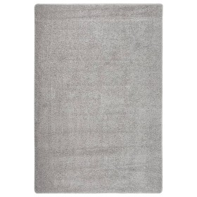 Alfombra peluda antideslizante gris claro 140x200 cm