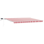 Toldo Retráctil Manual con LED Rayas Rojas y Blancas 450x300 cm de , Toldos - Ref: Foro24-3330914, Precio: 377,93 €, Descuent...