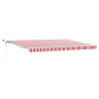 Toldo Retráctil Automático con LED Rayas Rojas y Blancas 450x300 cm de , Toldos - Ref: Foro24-3330916, Precio: 597,96 €, Desc...