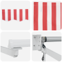 Toldo Retráctil Automático Rayado Rojo y Blanco 450x300 cm