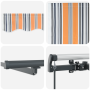 Toldo retráctil manual con tira LED multicolor 450x300 cm de , Toldos - Ref: Foro24-3330932, Precio: 402,86 €, Descuento: %