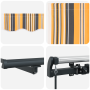 Toldo Retráctil Manual a Rayas Multicolores 450x300 cm de , Toldos - Ref: Foro24-3330945, Precio: 356,59 €, Descuento: %