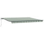 Toldo Retráctil Automático Verde y Blanco 450x300 cm de , Toldos - Ref: Foro24-3331073, Precio: 442,52 €, Descuento: %