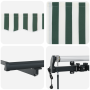Toldo Retráctil Automático Verde y Blanco 450x300 cm de , Toldos - Ref: Foro24-3331073, Precio: 442,52 €, Descuento: %