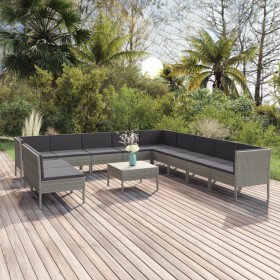 12-piece garden furniture set and gray synthetic rattan cushions by vidaXL, Garden sets - Ref: Foro24-3094478, Price: 996,79 ...