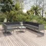 12-teiliges Gartenmöbel-Set und graue synthetische Rattankissen von vidaXL, Gartensets - Ref: Foro24-3094478, Preis: 982,35 €...