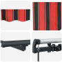 Toldo Retráctil Manual Naranja y Marrón 450x350 cm de , Toldos - Ref: Foro24-3331085, Precio: 424,46 €, Descuento: %