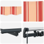Toldo Retráctil Manual Amarillo y Naranja 450x350 cm de , Toldos - Ref: Foro24-3331093, Precio: 433,92 €, Descuento: %