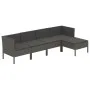 5-piece garden furniture set and gray synthetic rattan cushions by vidaXL, Garden sets - Ref: Foro24-3094382, Price: 371,40 €...