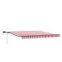 Toldo retráctil manual con LED Rayas rojas y blancas 450x350 cm de , Toldos - Ref: Foro24-3331102, Precio: 387,79 €, Descuent...