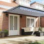 Toldo Retráctil Automático Azul y Blanco 500x300 cm