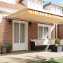 Toldo retráctil manual naranja y blanco 500x300 cm de , Toldos - Ref: Foro24-3331205, Precio: 595,30 €, Descuento: %