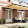 Toldo Retráctil Manual Naranja y Blanco 500x300 cm de , Toldos - Ref: Foro24-3331207, Precio: 619,33 €, Descuento: %