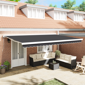 Toldo Retráctil Automático Antracita 500x300 cm