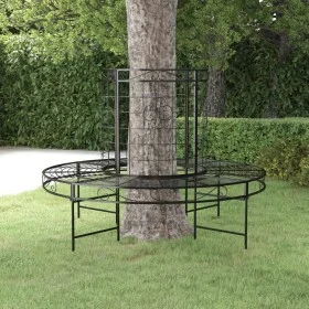 Runde Gartenbank aus schwarzem Stahl Ø137 cm von vidaXL, Gartenbänke - Ref: Foro24-318822, Preis: 213,19 €, Rabatt: %