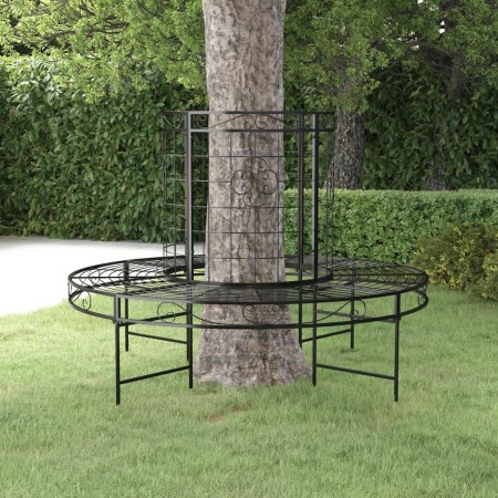 Round black steel garden bench Ø137 cm by vidaXL, garden benches - Ref: Foro24-318822, Price: 225,30 €, Discount: %