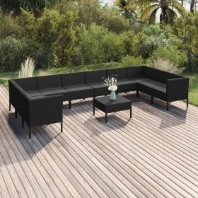 Garden furniture set 11 pieces with black synthetic rattan cushions by vidaXL, Garden sets - Ref: Foro24-3094633, Price: 890,...