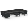 Gartenmöbel-Set 11 Stück synthetische Rattan-Kissen schwarz von vidaXL, Gartensets - Ref: Foro24-3094633, Preis: 898,04 €, Ra...