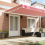 Toldo Retráctil Manual Rayas Rojas y Blancas 500x300 cm de , Toldos - Ref: Foro24-3331261, Precio: 343,92 €, Descuento: %