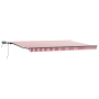 Toldo Manual Retráctil Rayas Rojas y Blancas 500x300 cm de , Toldos - Ref: Foro24-3331266, Precio: 356,25 €, Descuento: %
