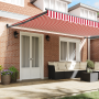 Toldo Retráctil Automático Rayas Rojas y Blancas 500x300 cm de , Toldos - Ref: Foro24-3331272, Precio: 440,80 €, Descuento: %