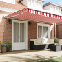 Toldo Retráctil Manual Rayas Rojas y Blancas 500x300 cm de , Toldos - Ref: Foro24-3331273, Precio: 607,65 €, Descuento: %