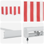 Toldo Retráctil Manual Rayas Rojas y Blancas 500x300 cm de , Toldos - Ref: Foro24-3331273, Precio: 607,65 €, Descuento: %