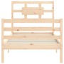 Bed frame with solid wood headboard 90x200 cm by vidaXL, Beds and slatted bases - Ref: Foro24-3194426, Price: 91,36 €, Discou...