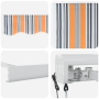 Toldo Retráctil Automático Rayas Multicolores 500x300 cm de , Toldos - Ref: Foro24-3331292, Precio: 620,94 €, Descuento: %