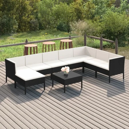Garden furniture set 9 pieces and black synthetic rattan cushions by vidaXL, Garden sets - Ref: Foro24-3094424, Price: 794,29...