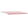 Toldo Retráctil automático con LED a rayas rojas y blancas 500x350 cm de , Toldos - Ref: Foro24-3331496, Precio: 686,78 €, De...