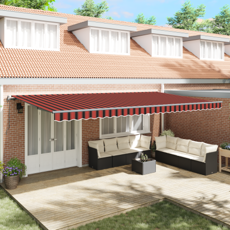 Toldo Retráctil Automático Naranja y Marrón 600x300 cm de , Toldos - Ref: Foro24-3331595, Precio: 477,91 €, Descuento: %