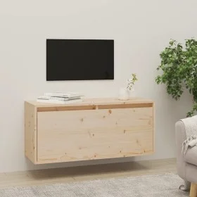 Wandschrank aus massivem Kiefernholz, 80 x 30 x 35 cm von vidaXL, Regale und Regale - Ref: Foro24-813455, Preis: 58,77 €, Rab...