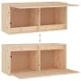 Wandschrank aus massivem Kiefernholz, 80 x 30 x 35 cm von vidaXL, Regale und Regale - Ref: Foro24-813455, Preis: 58,62 €, Rab...