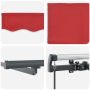Toldo Manual Retráctil con LED Rojo 600x300 cm de , Toldos - Ref: Foro24-3331682, Precio: 447,10 €, Descuento: %