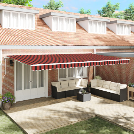 Toldo Retráctil Automático Naranja y Marrón 600x350 cm de , Toldos - Ref: Foro24-3331703, Precio: 681,65 €, Descuento: %