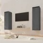 Wall cabinets 2 pcs solid gray pine wood 30x30x100 cm by vidaXL, Shelves and shelves - Ref: Foro24-813510, Price: 102,12 €, D...