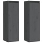 Wall cabinets 2 pcs solid gray pine wood 30x30x100 cm by vidaXL, Shelves and shelves - Ref: Foro24-813510, Price: 103,43 €, D...