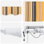 Toldo Retráctil Automático con Raya Multicolor LED 600x350 cm de , Toldos - Ref: Foro24-3331736, Precio: 814,49 €, Descuento: %