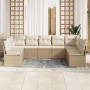 Conjunto de sofá de jardín 9 pcs Beige Poliratán