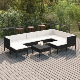 Garden furniture set 10 pieces black synthetic rattan cushions by vidaXL, Garden sets - Ref: Foro24-3094436, Price: 861,90 €,...